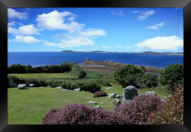 A view of Samson from St Marys, Scilly Isles Framed Print by Simon Marlow