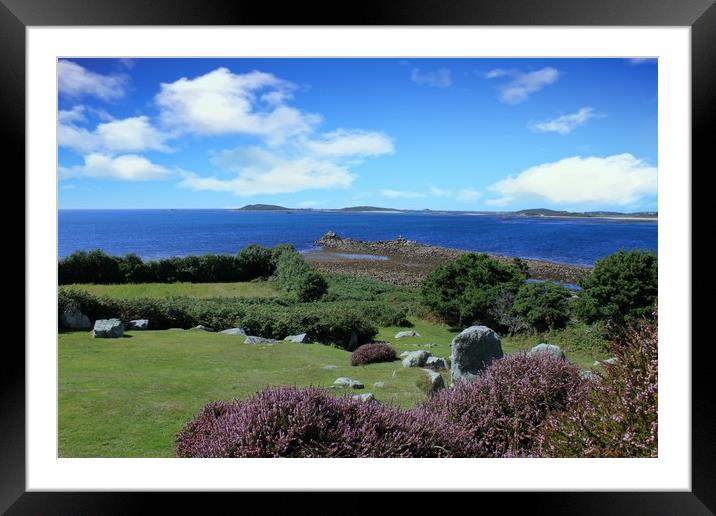 A view of Samson from St Marys, Scilly Isles Framed Mounted Print by Simon Marlow