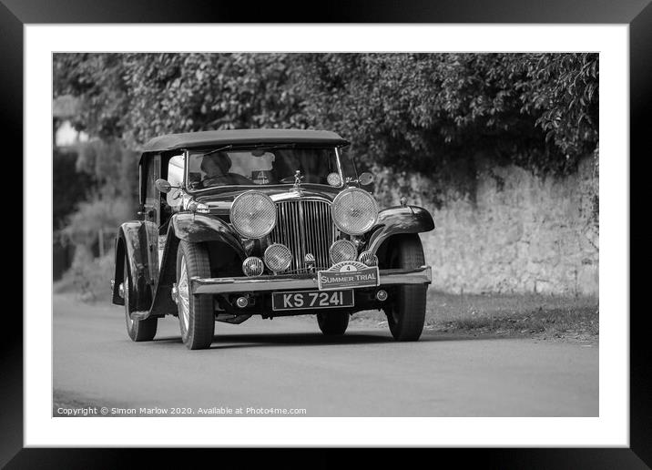 A Timeless Beauty Vintage Jaguar in South Shropshi Framed Mounted Print by Simon Marlow