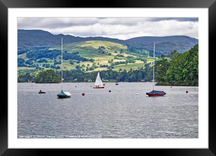Boating on Lake Windermere Framed Mounted Print by Simon Marlow