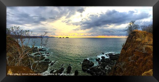 Sunset at kota Kinabalu in Borneo Framed Print by Simon Marlow