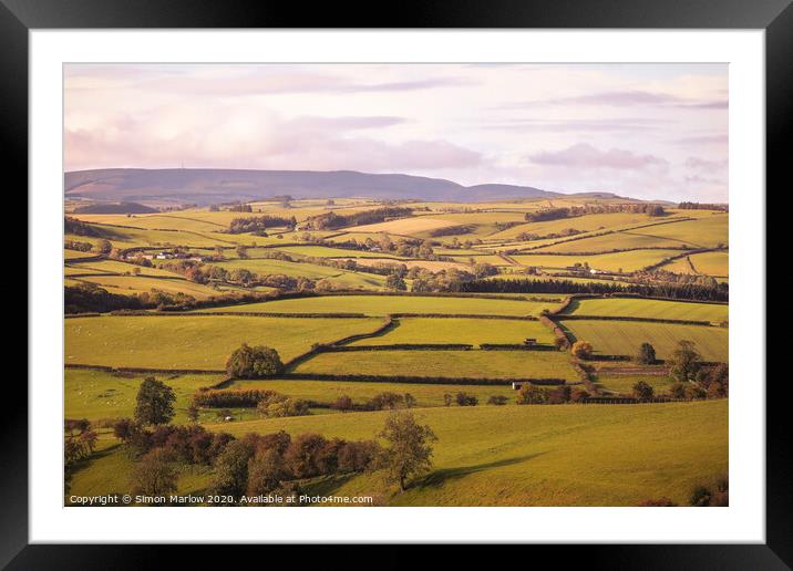 View from Black Hill Shropshire Framed Mounted Print by Simon Marlow