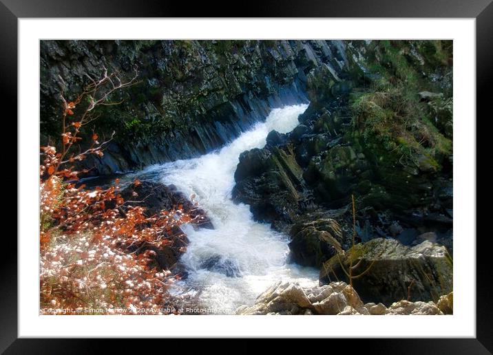 Majestic Conwy Falls in Snowdonia Framed Mounted Print by Simon Marlow