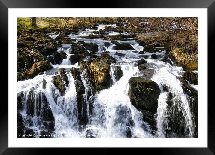 Majestic Swallow Falls Framed Mounted Print by Simon Marlow