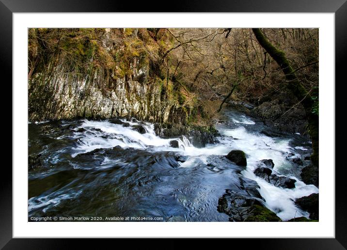 Swallow Falls, Snowdonia National Park Framed Mounted Print by Simon Marlow