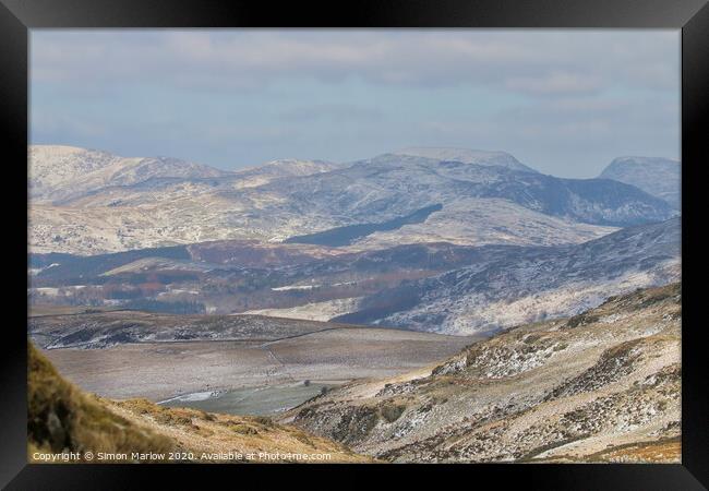 Majestic Snowdonia Mountains Framed Print by Simon Marlow