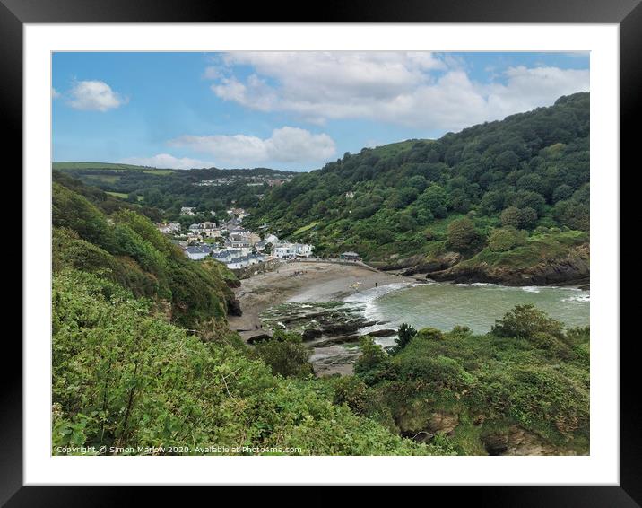 Overlooking Hope Cove in Devon Framed Mounted Print by Simon Marlow