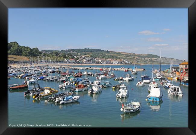 View overlooking Lyme Regis Framed Print by Simon Marlow