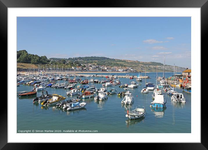 View overlooking Lyme Regis Framed Mounted Print by Simon Marlow
