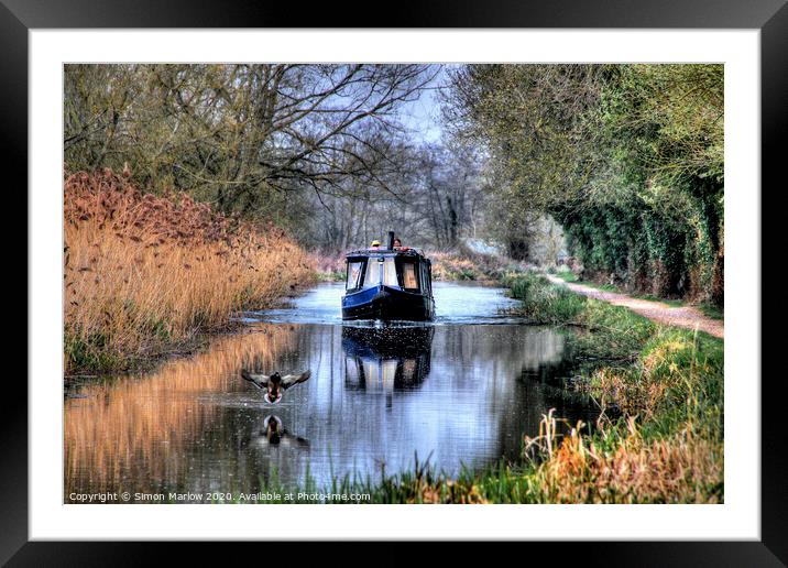A relaxing day on the Kennet and Avon Canal Framed Mounted Print by Simon Marlow