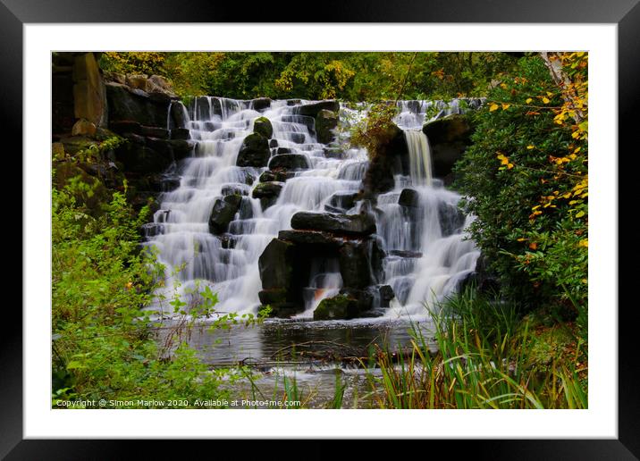 Natures Cascade Wonderland Framed Mounted Print by Simon Marlow