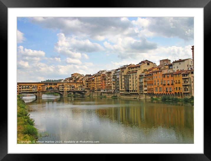 Majestic Ponte Vecchio Bridge Framed Mounted Print by Simon Marlow