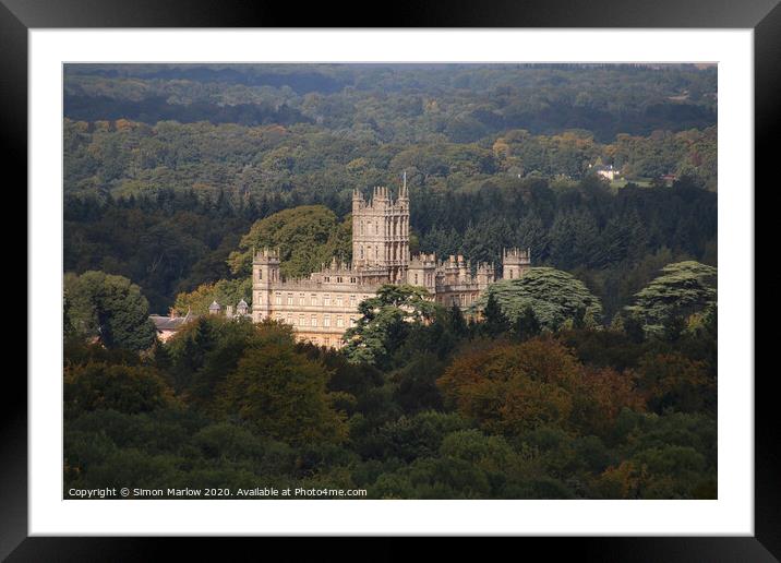 Majestic Highclere Castle Beyond Downton Abbey Framed Mounted Print by Simon Marlow