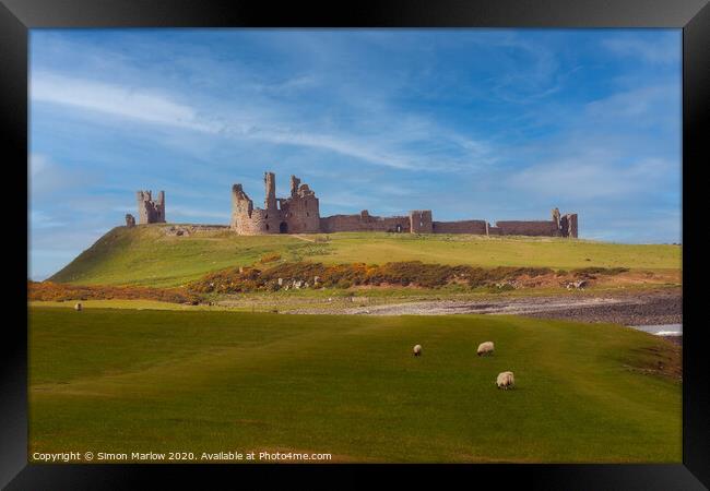 Dunstanburgh Castle Framed Print by Simon Marlow