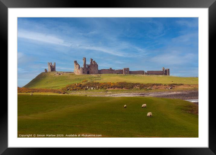 Dunstanburgh Castle Framed Mounted Print by Simon Marlow