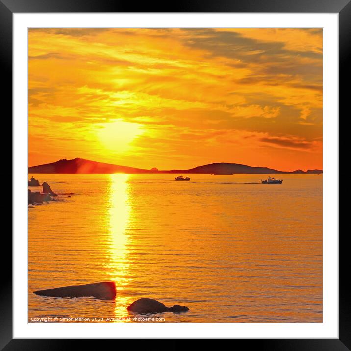 Breathtaking Sunset on the Scilly Isles Framed Mounted Print by Simon Marlow