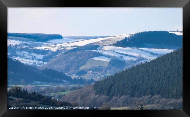 Majestic Shropshire winter landscape Framed Print by Simon Marlow