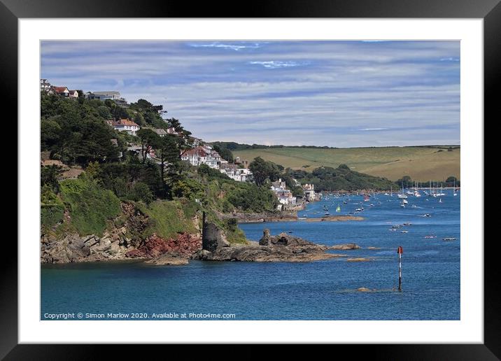 Salcombe from the coastal path Framed Mounted Print by Simon Marlow