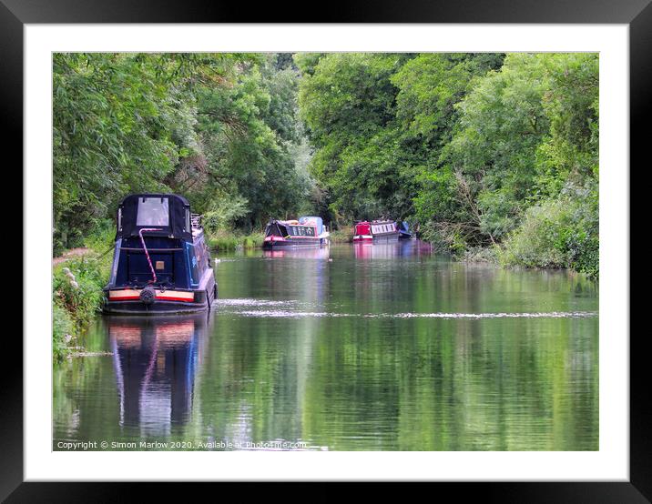 Barges on the Kennet and Avon Canal Framed Mounted Print by Simon Marlow