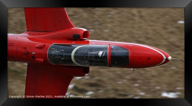 Close up of a Red Arrows Hawk in the Mach Loop, Sn Framed Print by Simon Marlow