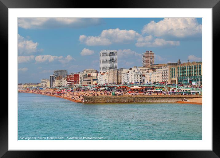 Brighton Beach Framed Mounted Print by Simon Marlow