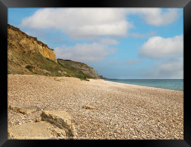 Burton Bradstock Beach Framed Print by Simon Marlow