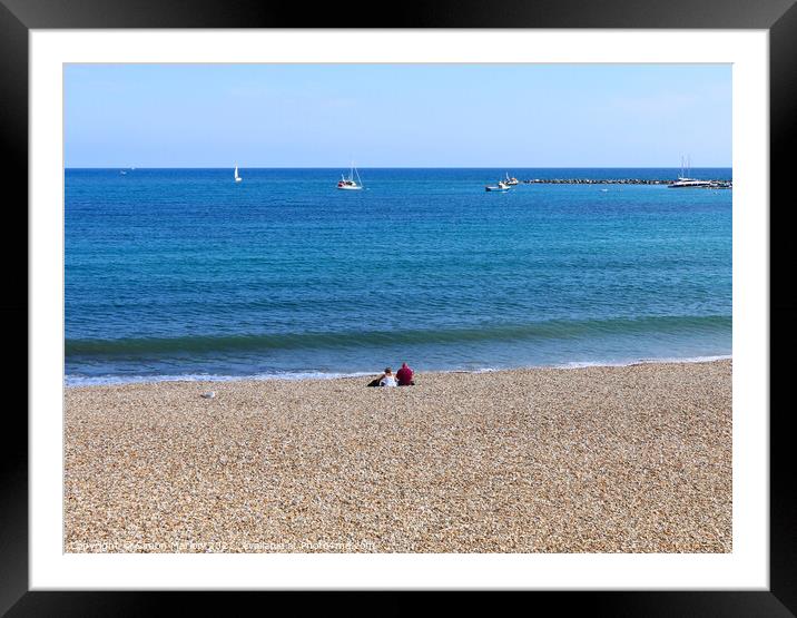 Serenity at Lyme Regis Beach Framed Mounted Print by Simon Marlow