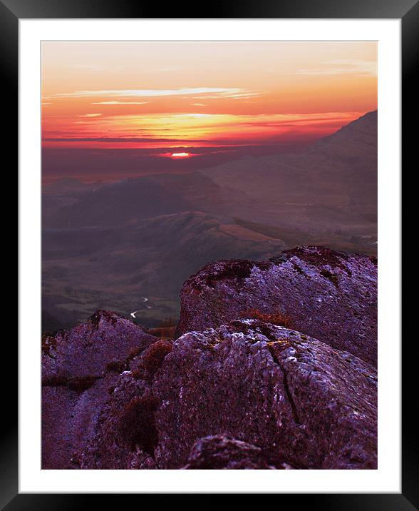 Welsh mountains in evening light  Framed Mounted Print by Mark Chadwick