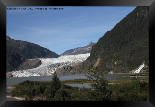Mendenhall glacier; Juneau, Alaska Framed Print by Arun 