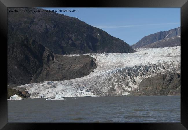 Mendenhall glacier; Juneau, Alaska Framed Print by Arun 