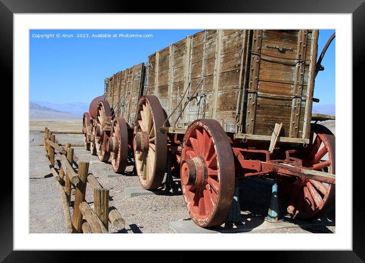 Old wagon train in Death Valley California  Framed Mounted Print by Arun 