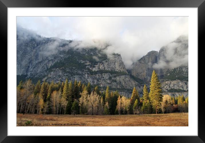 Yosemite national park in the fall Framed Mounted Print by Arun 