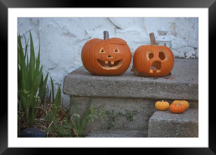 Halloween decorations on streets Framed Mounted Print by Arun 