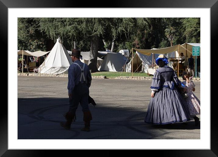 Civil War Reenactment Fresno California Framed Mounted Print by Arun 