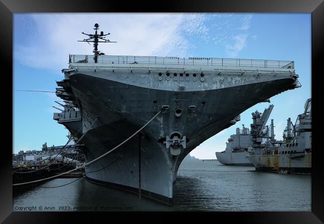 USS Hornet Air and Space museum Framed Print by Arun 
