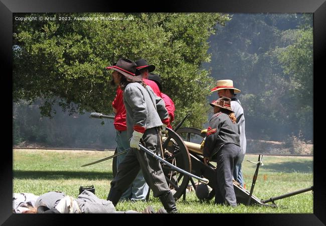 Civil War Reenactment Framed Print by Arun 