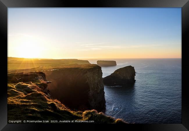Path along the cliffs of Kilkee in Ireland, Europe Framed Print by Przemek Iciak