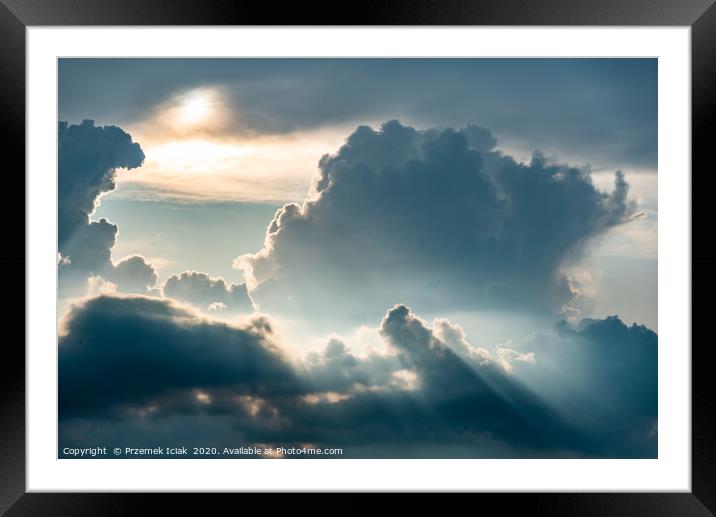 Dramatic sky - light from heaven. Sun and clouds. Framed Mounted Print by Przemek Iciak