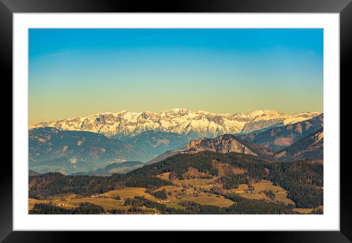 View from Shockl mountain in Graz. Tourist spot in Graz Styria. Framed Mounted Print by Przemek Iciak
