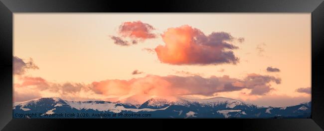 Styrian alps covered with snow landscape. View at mountain chain near Graz city. Framed Print by Przemek Iciak