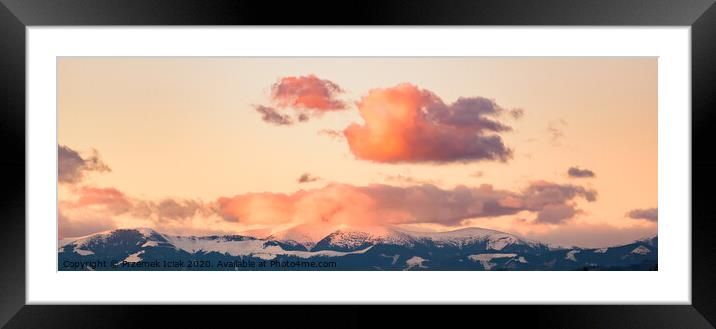Styrian alps covered with snow landscape. View at mountain chain near Graz city. Framed Mounted Print by Przemek Iciak
