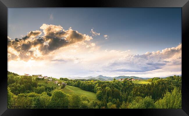 Gamlitz town in Austria Vineyards in Sulztal area south Styria, famous wine country. Framed Print by Przemek Iciak