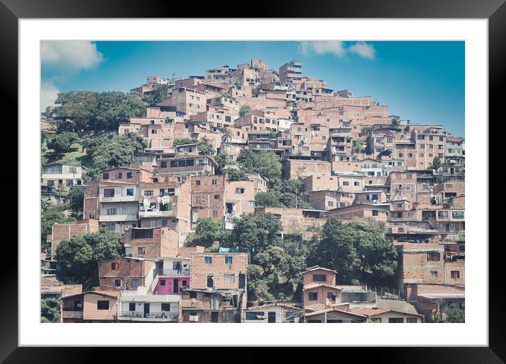 Comuna 13 Slum in Medellin, Colombia Framed Mounted Print by federico stevanin