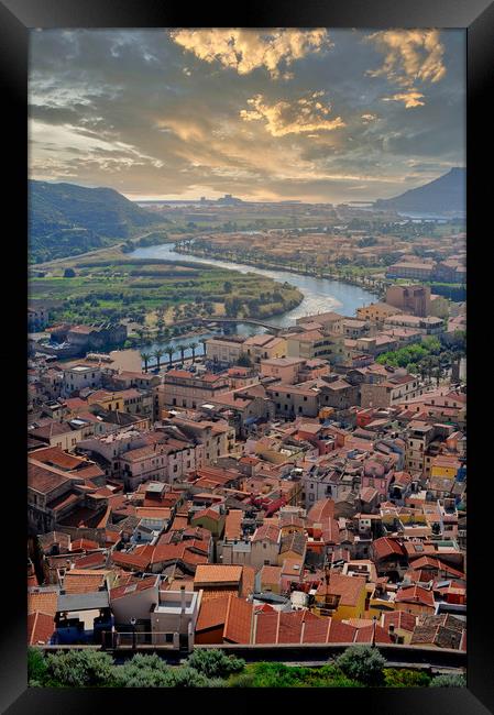 Vertical shot of Bosa in Sardinia, Italy Framed Print by federico stevanin