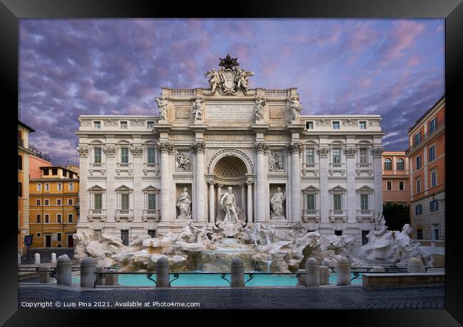 Trevi Fountain Rome in Italy at sunrise Framed Print by Luis Pina