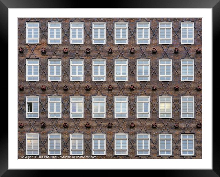 Chilehaus Chile House office building in Hamburg Framed Mounted Print by Luis Pina
