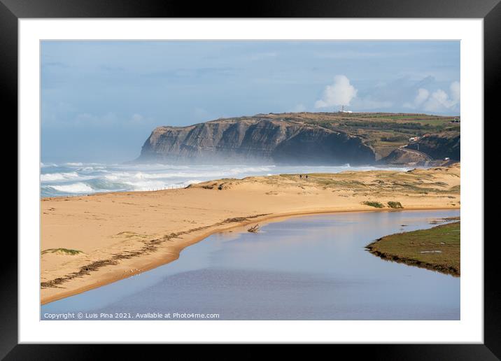 Praia da Foz do Sizandro beach in Torres Vedras, Portugal Framed Mounted Print by Luis Pina