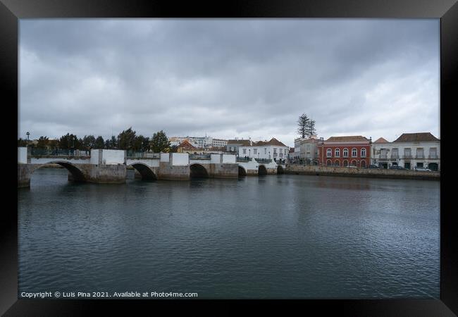 Tavira city view with river gilao in Algarve, Portugal Framed Print by Luis Pina