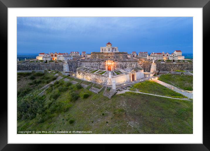 Elvas Fort drone aerial view of Forte Nossa Senhora da Graca in Portugal Framed Mounted Print by Luis Pina