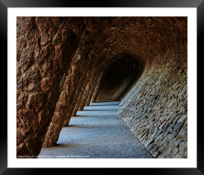 Park Guell Columns in Barcelona, Spain Framed Mounted Print by Luis Pina